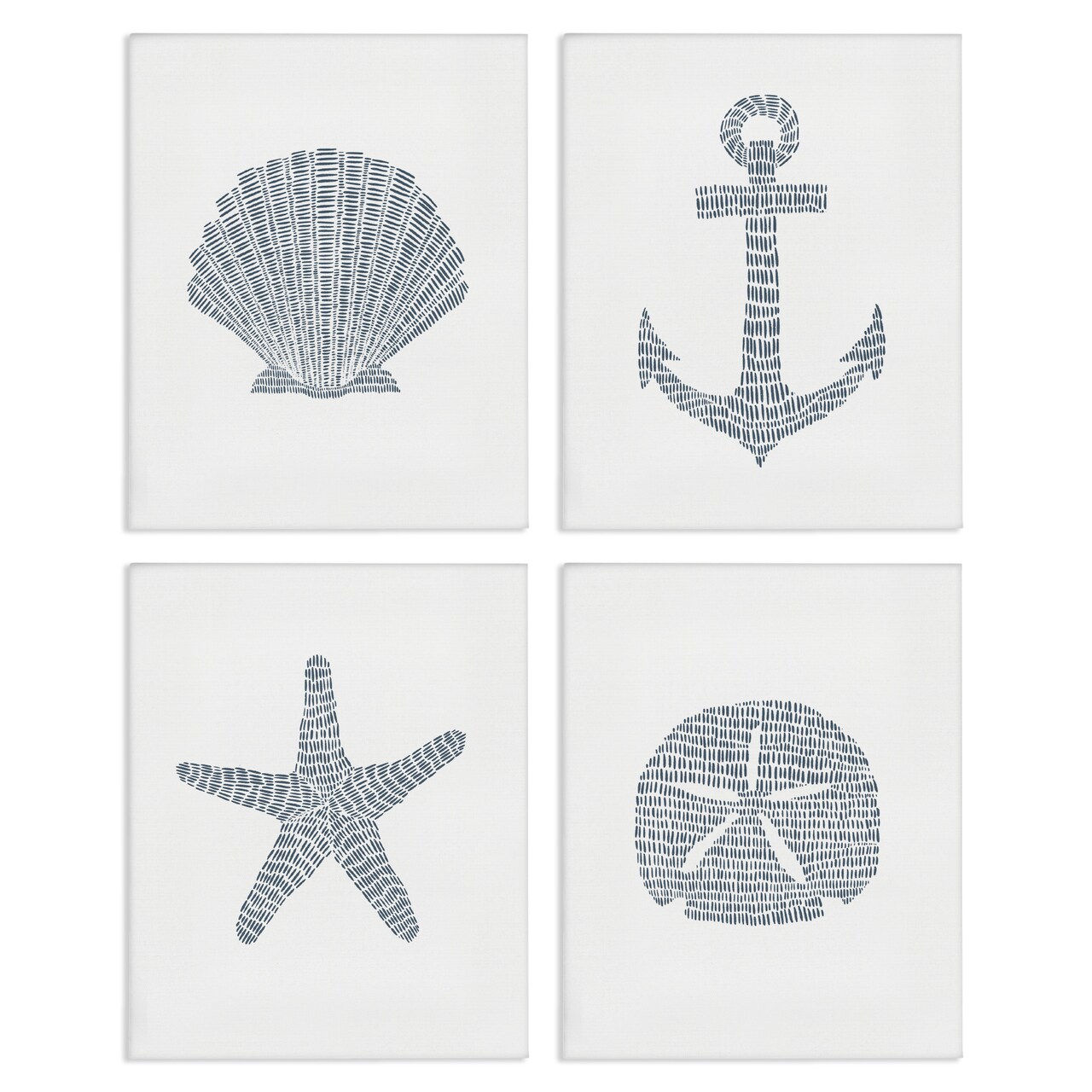 Stupell Industries Minimal Shells & Anchor 4pc Canvas Wall Art Set Design by Jetty Home, LLC
